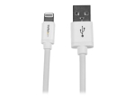 StarTech.com 2m (6ft) Long White Apple 8-pin Lightning Connector to USB Cable for iPhone / iPod / iPad - Charge and Sync Cable (USBLT2MW) - Lightning cable - Lightning / USB - 2 m