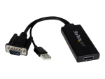 StarTech.com VGA to HDMI Adapter with USB Audio & Power - Portable VGA to HDMI Converter - 1080p - adapter cable - HDMI / VGA / audio / USB - 26 cm