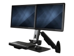 StarTech.com Wall Mount Workstation, Articulating Full Motion Standing Desk w/ Height Adjustable Dual VESA Monitor & Keyboard Tray Arm, Mouse/Scanner Holders, Ergonomic Wall Mounted Desk - Foldable Standing Desk (WALLSTS2) mounting kit - for 2 monitors - 