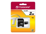 Transcend - flash memory card - 2 GB - microSD