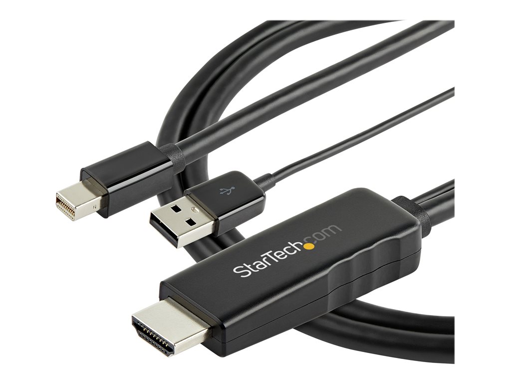Shop  StarTech.com 3m HDMI to DisplayPort Adapter Cable with USB Power -  4K 30Hz Active HDMI to DP 1.2 Converter (HD2DPMM3M) - Video cable - HDMI -  USB (power only) male